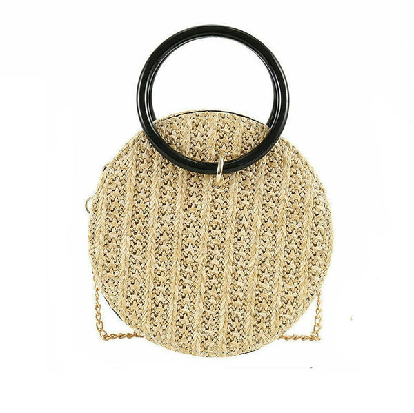 Circular Knitted Tassel Handbag