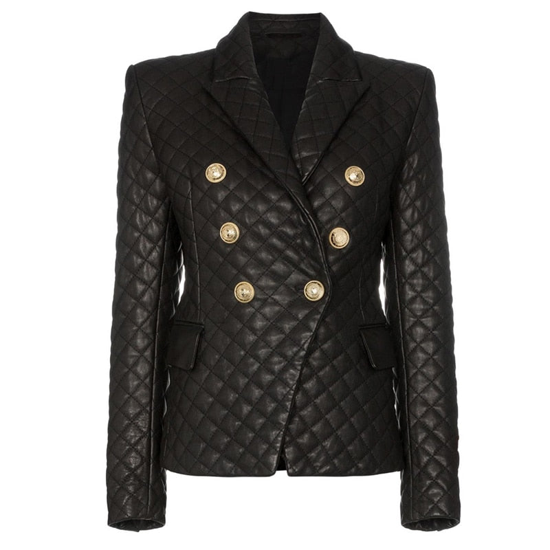 Balmain quilted sale leather jacket