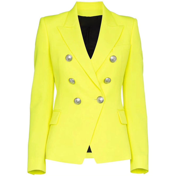 Yellow Blazer With Gold Buttons