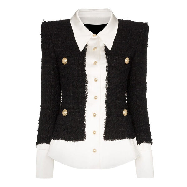 Black & White Wool Jacket