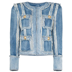 Denim Jacket With Gold Buttons