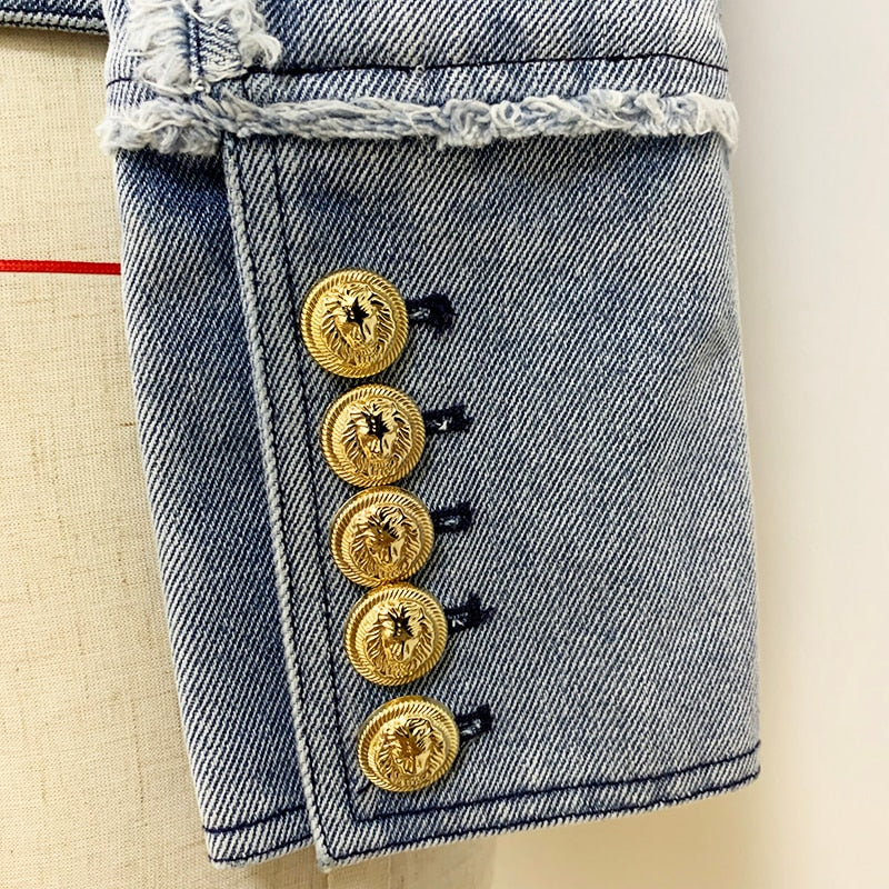 Denim Jacket With Gold Buttons