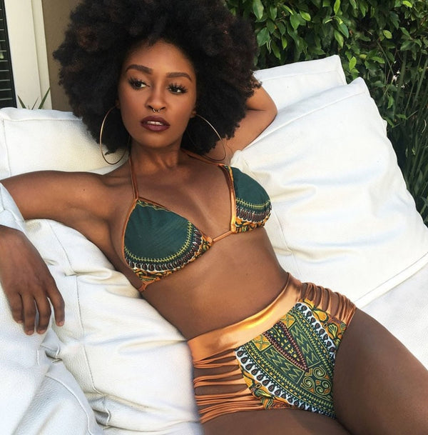 African Print Two-Piece Swimsuit