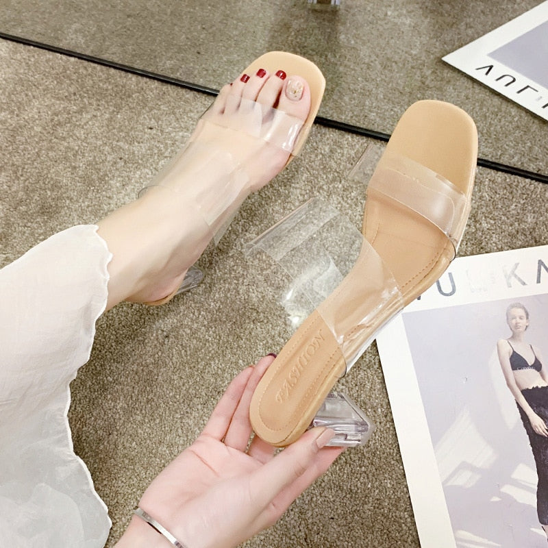 Clear on sale sandal pumps