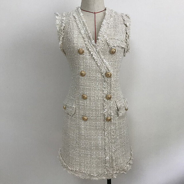 Tweed Dress With Buttons